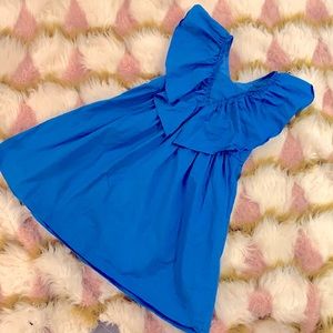Cobalt summer cotton ruffle dress for girls